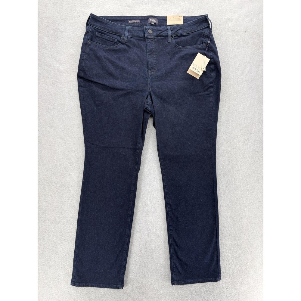 NYDJ Marilyn Straight Jeans Womens 20W Blue Rinse High Rise Stretch Lift Tuck